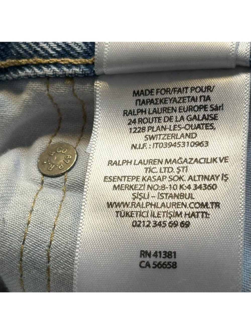 Polo Ralph Lauren Jeans Womens 29R Fits 32 Blue Light Wash Mom Distressed Heart - Picture 10 of 16
